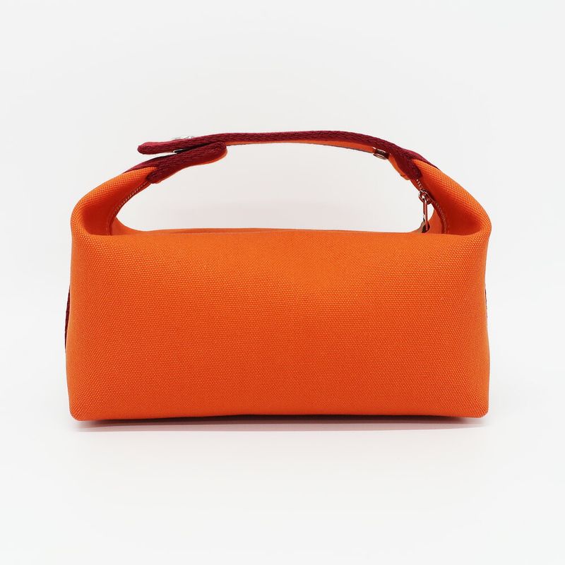 Hermes Brid A Black PM H Pavillon Handbag Orange Silver Hardware — view 3