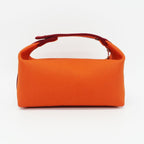 Hermes Brid A Black PM H Pavillon Handbag Orange Silver Hardware — view 3