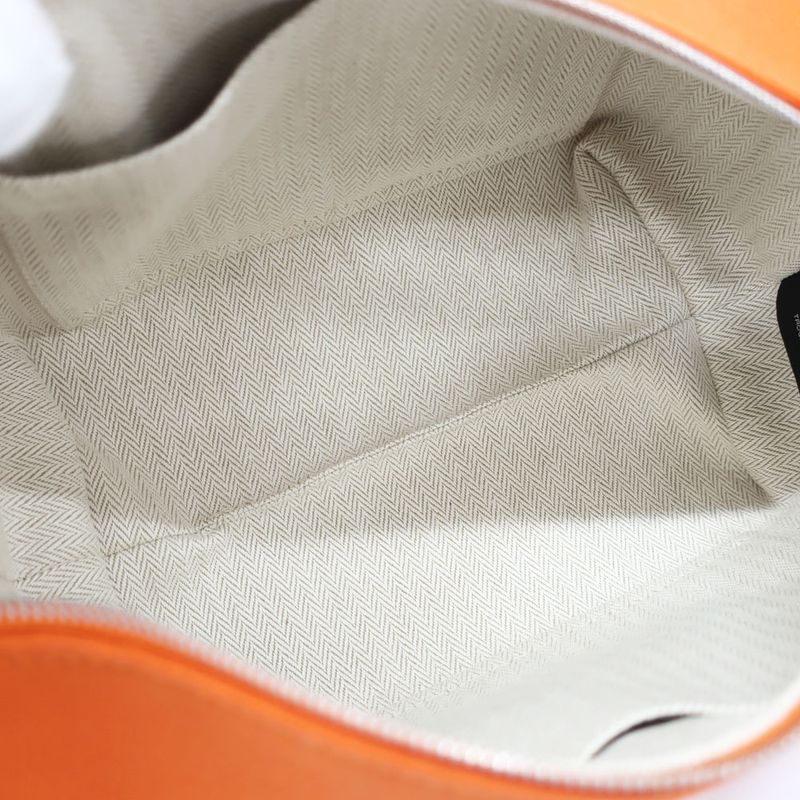 Hermes Brid A Black PM H Pavillon Handbag Orange Silver Hardware — view 8