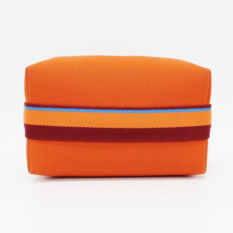 Hermes Brid A Black PM H Pavillon Handbag Orange Silver Hardware — view 5