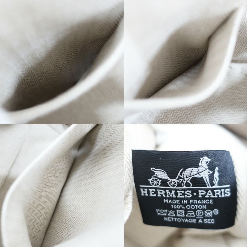Hermes Brid A Black PM Handbag Natural Silver Hardware Cotton Pouch — view 9