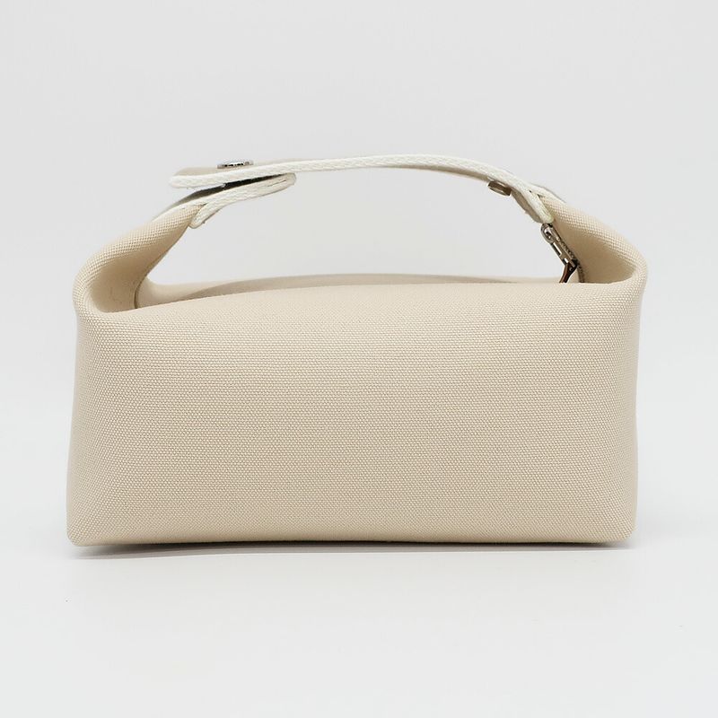 Hermes Brid A Black PM Handbag Natural Silver Hardware Cotton Pouch — view 3