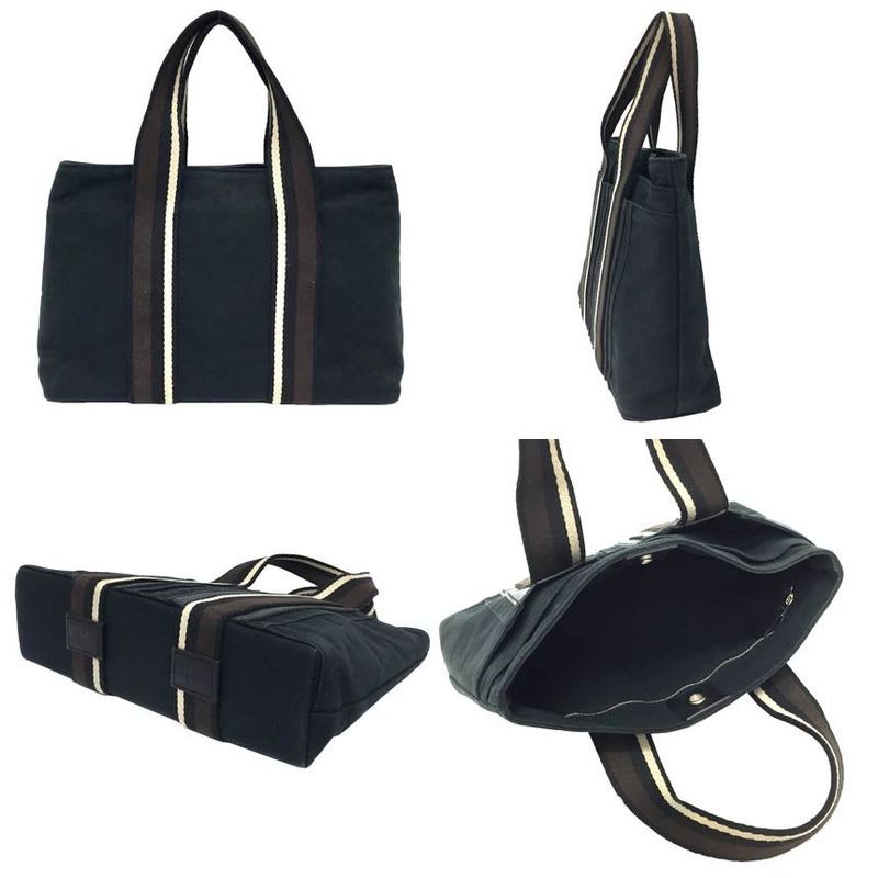 Hermes Troca Horizontal PM Tote Bag Canvas Black — view 3