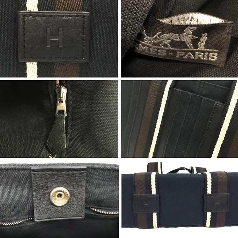 Hermes Troca Horizontal PM Tote Bag Canvas Black — view 4