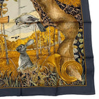 Hermes Scarf Silk Carre 90 Chasse Au BOIS Forest Hunting Gray — view 5