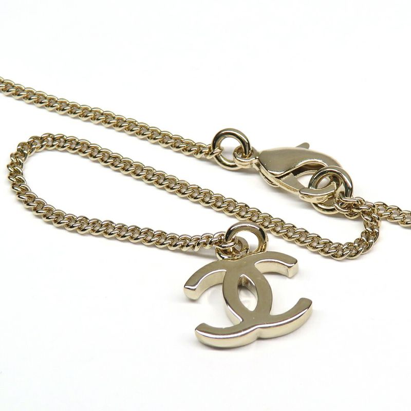 Chanel Bambi Necklace Faux Pearl Gold Stone Accessory — view 8