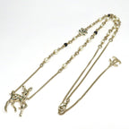 Chanel Bambi Necklace Faux Pearl Gold Stone Accessory — view 6