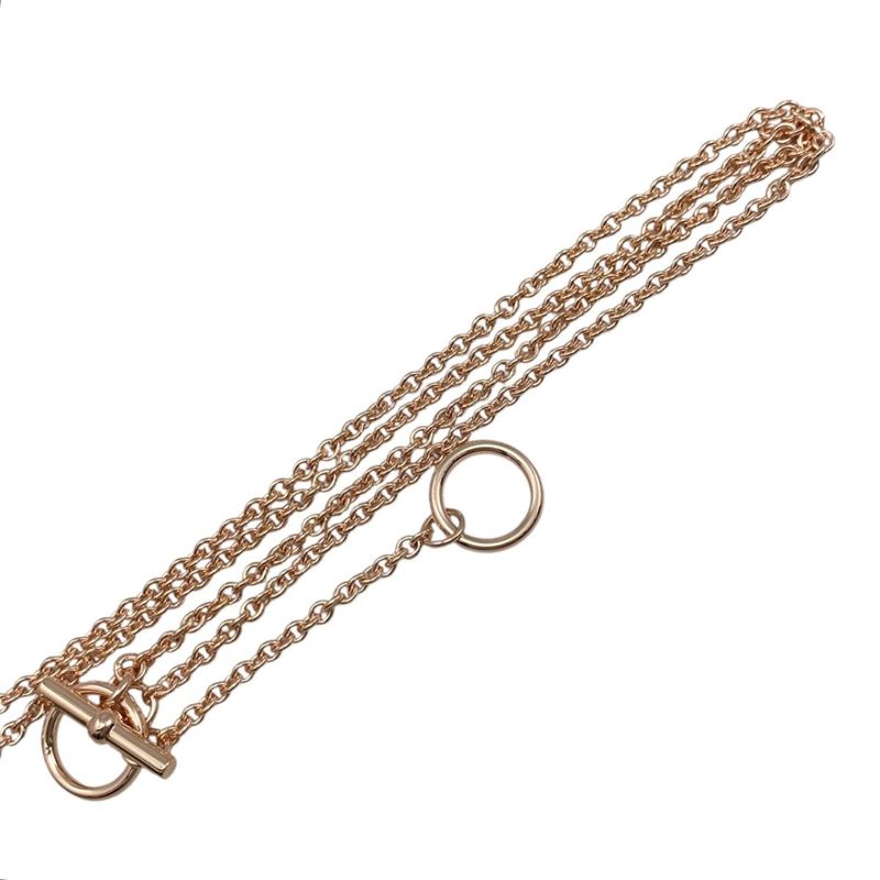 Hermes Necklace Mini Maillon PM Pendant Fo03 Metal Golden Rose Gold Noir — view 8