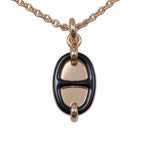 Hermes Necklace Mini Maillon PM Pendant Fo03 Metal Golden Rose Gold Noir — view 5