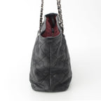 Chanel Caviar Leather Quilted Chain Shopping Tote Bag Black — view 5