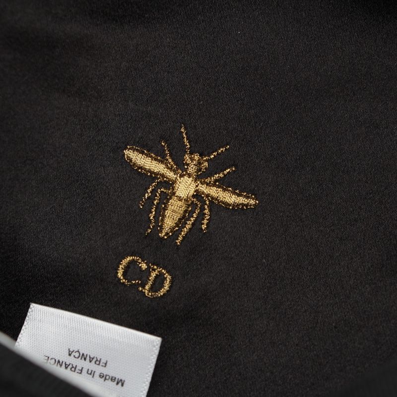 Dior Wool Logo Charm Bee Embroidery Beret Hat 81 Ddr921 G103 Black 57 — view 7