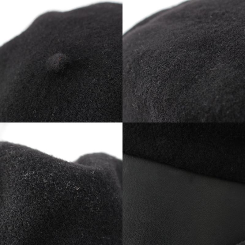 Dior Wool Logo Charm Bee Embroidery Beret Hat 81 Ddr921 G103 Black 57 — view 9