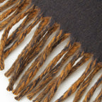 Hermes Cashmere H Logo Fringe Scarf Yellow Gray — view 3