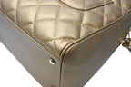 Chanel Handbag Caviar Leather CC Logo Fringe Gold — view 7