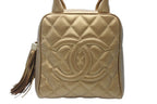 Chanel Handbag Caviar Leather CC Logo Fringe Gold — view 2