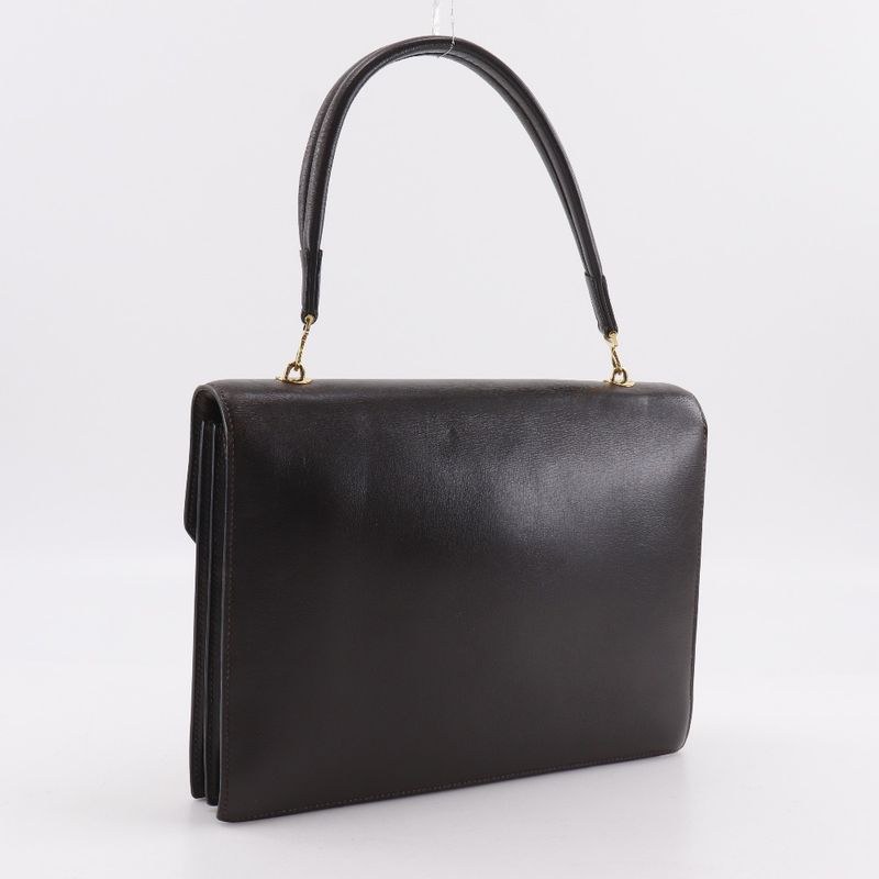 Hermes Paloniere Vintage Box Calf Brown XO Handbag — view 4