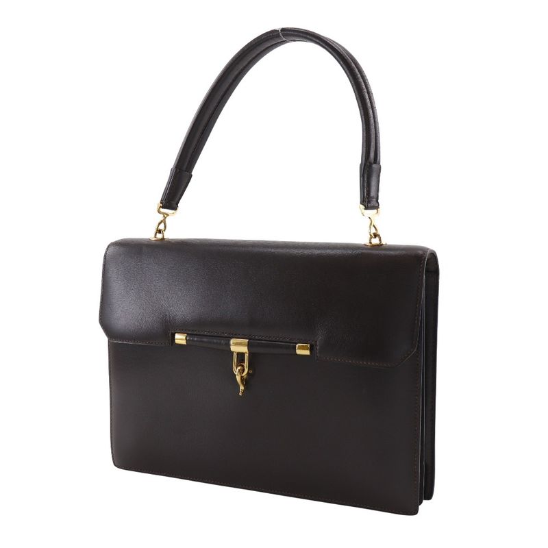 Hermes Paloniere Vintage Box Calf Brown XO Handbag — view 3