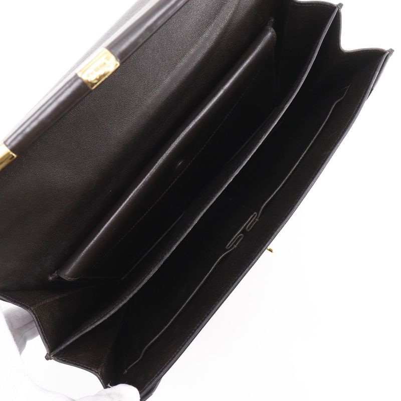 Hermes Paloniere Vintage Box Calf Brown XO Handbag — view 7