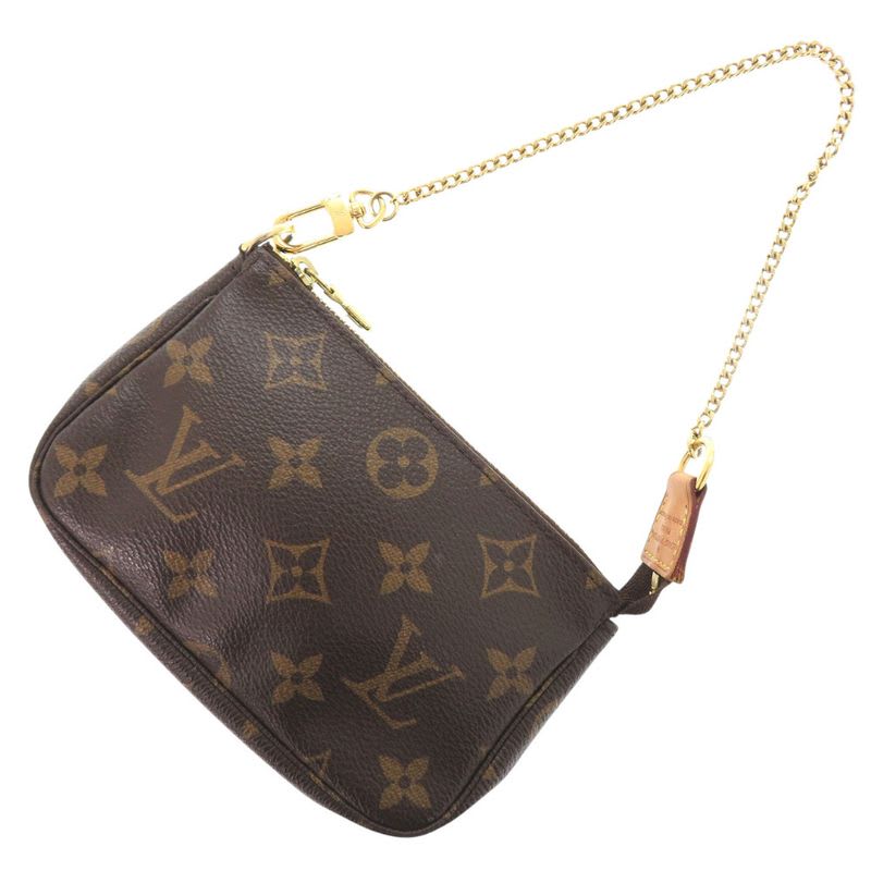 Louis Vuitton Mini Pochette Accessory Monogram Pouch Bag 1037 — view 4
