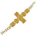 Chanel Gripoix Coco Mark Bracelet GP B20 K Faux Pearl Colored Stone Gold White — view 5