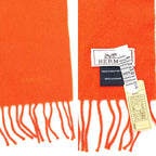 Hermes Muffler Orange Cashmere Accessories Scarf — view 9