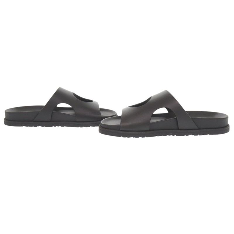 Hermes Edit Size 37 Leather Black Sandals 1289 — view 6