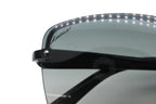 Gucci Sunglasses GG Logo Rimless Eyewear Acetate Metal Black Silver — view 5