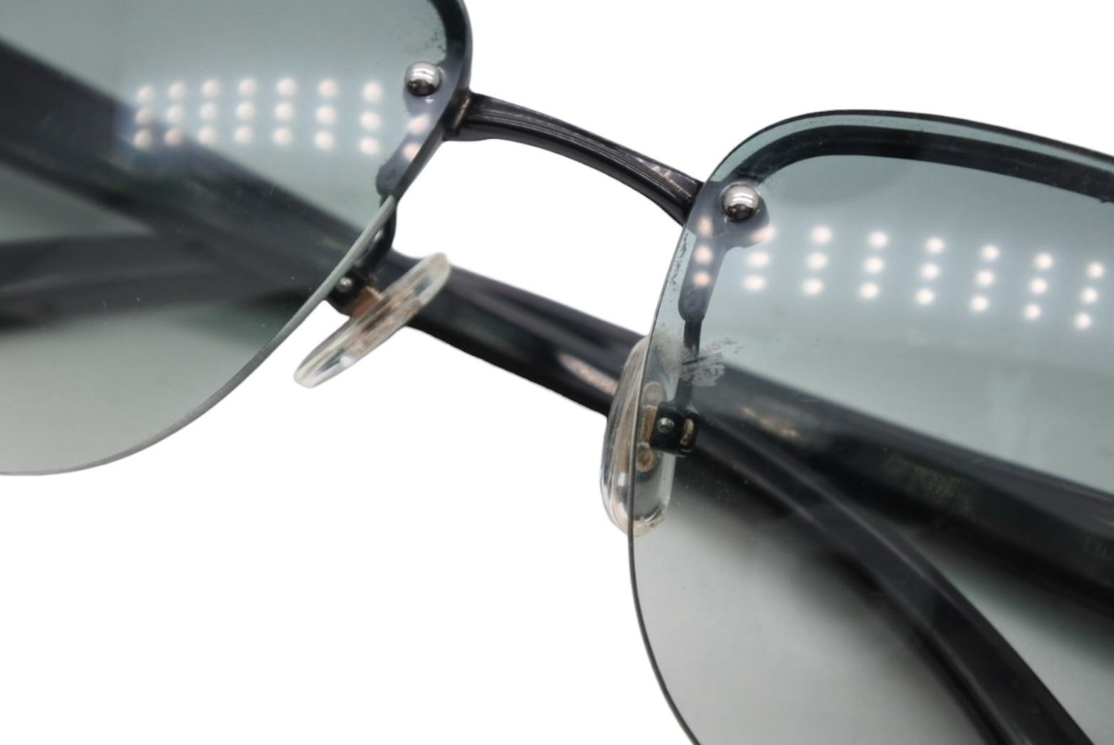 Gucci Sunglasses GG Logo Rimless Eyewear Acetate Metal Black Silver — view 7