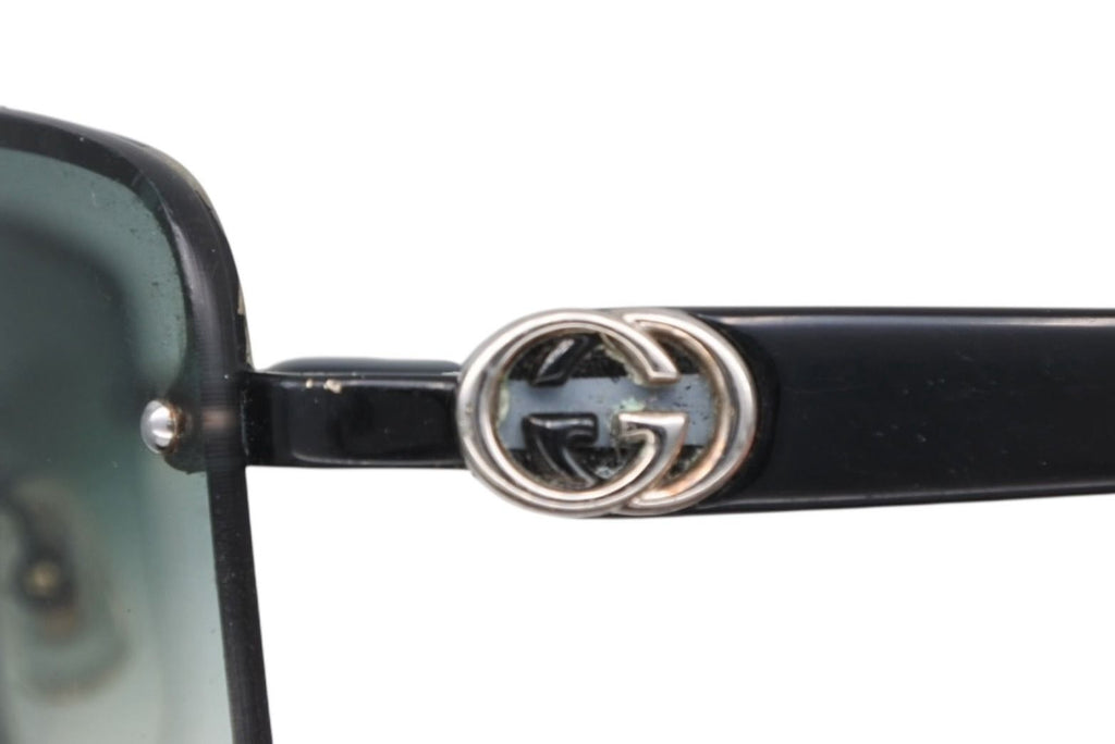 Gucci Sunglasses GG Logo Rimless Eyewear Acetate Metal Black Silver — view 4