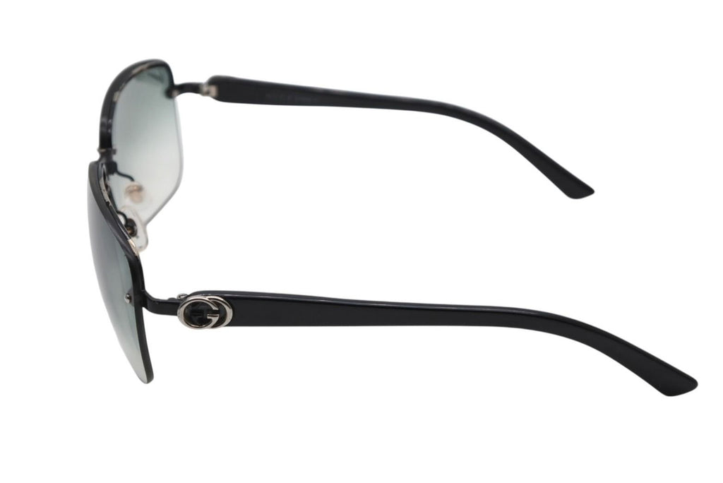 Gucci Sunglasses GG Logo Rimless Eyewear Acetate Metal Black Silver — view 3