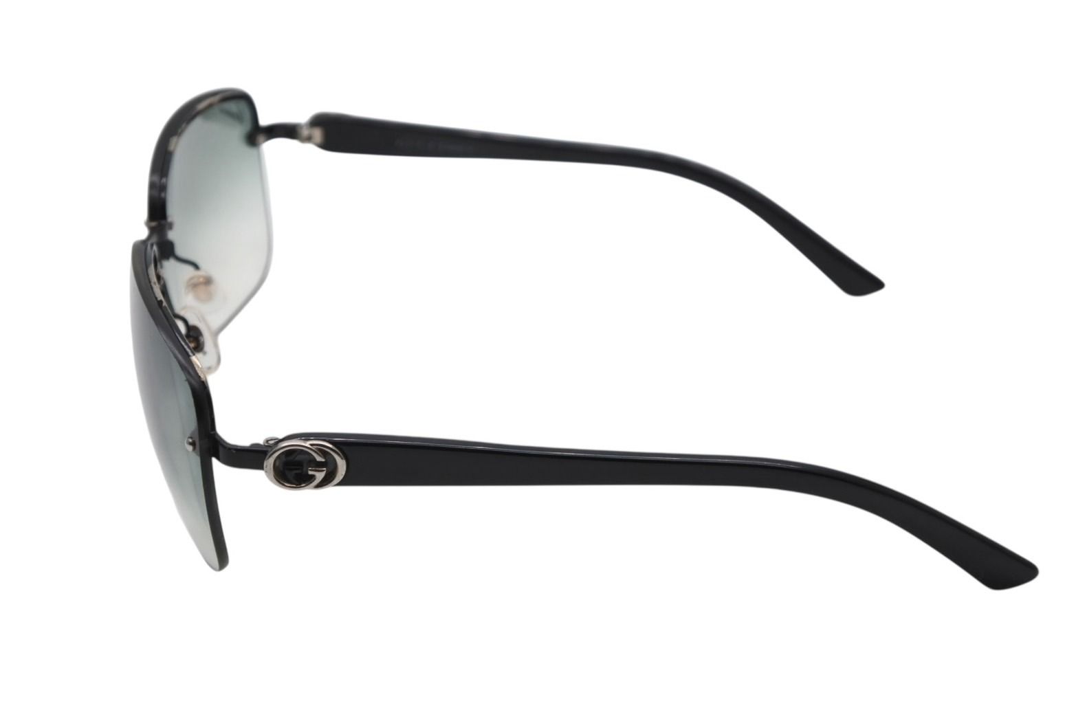 Gucci Sunglasses GG Logo Rimless Eyewear Acetate Metal Black Silver — view 3
