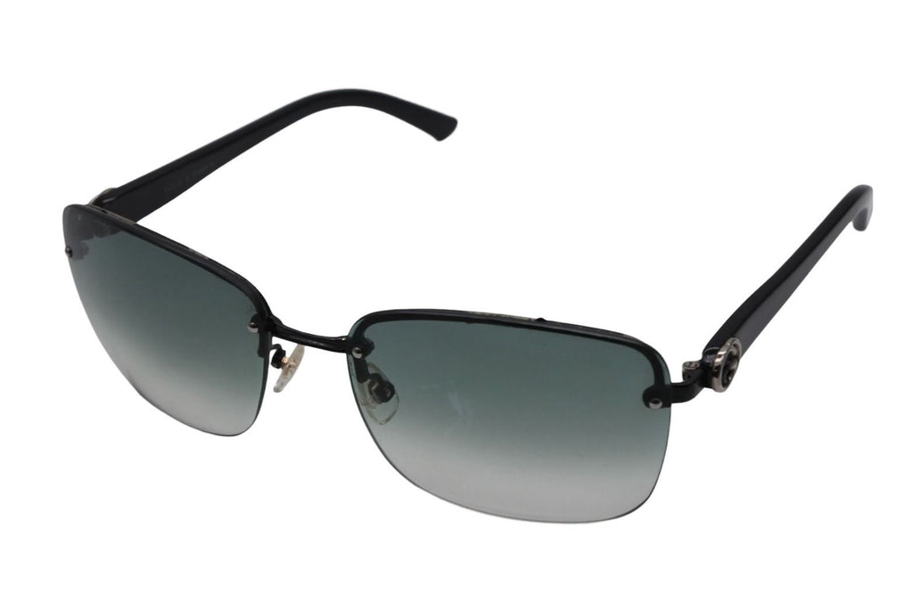 Gucci Sunglasses GG Logo Rimless Eyewear Acetate Metal Black Silver — view 2