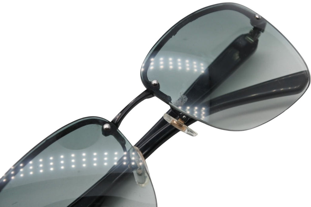 Gucci Sunglasses GG Logo Rimless Eyewear Acetate Metal Black Silver — view 6