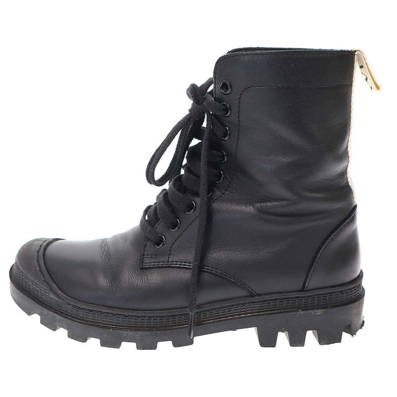 Loewe Lace Up Leather Boots Black 37 — view 2