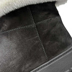 Prada Mouton Leather Triangle Logo Haraco Boots 8830 9533 Black 39 — view 7