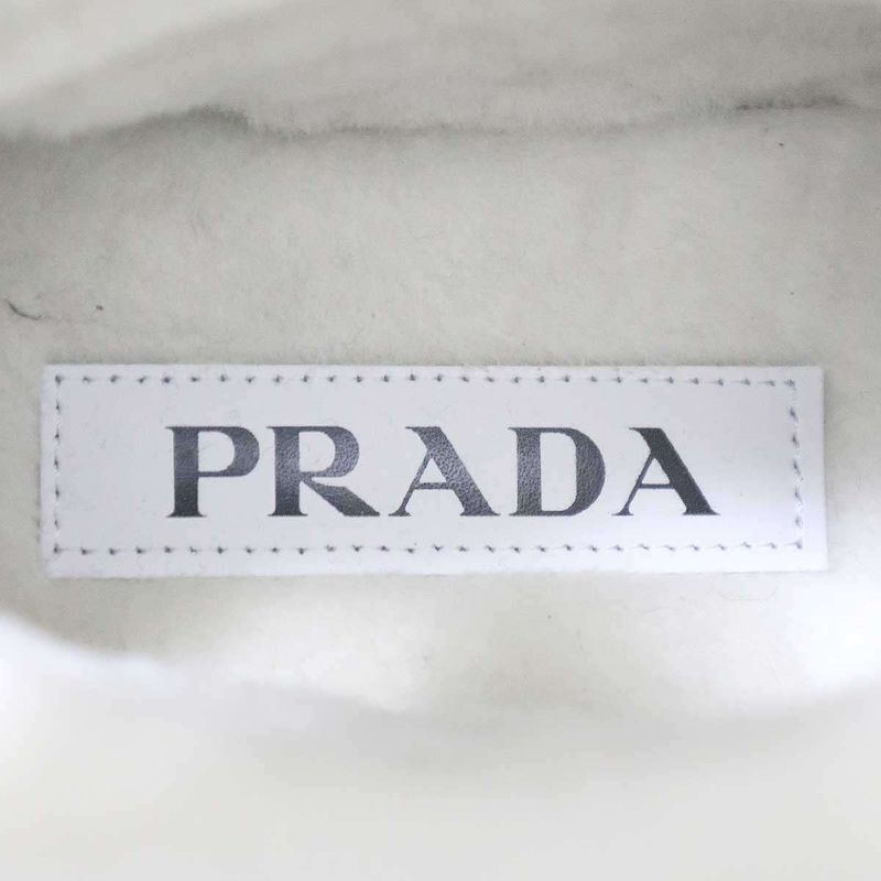 Prada Mouton Leather Triangle Logo Haraco Boots 8830 9533 Black 39 — view 5