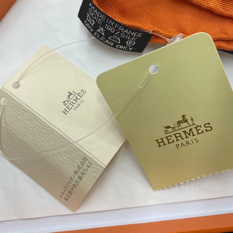 Hermes Triangle Scarf Large Silk Flying Box Orange — view 8