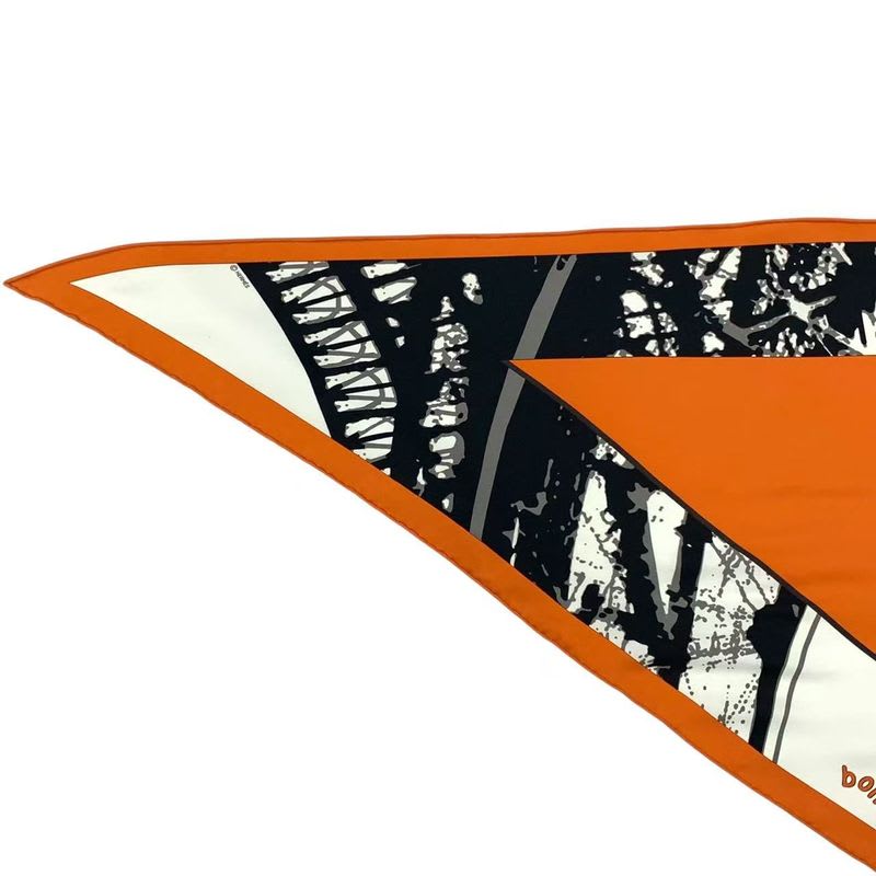 Hermes Triangle Scarf Large Silk Flying Box Orange — view 3