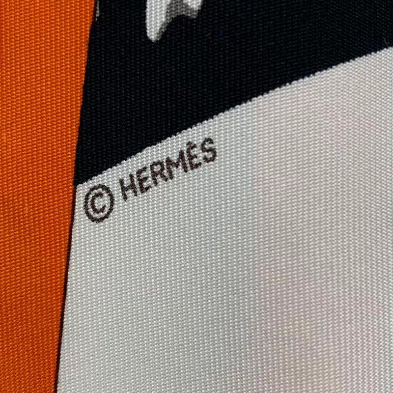 Hermes Triangle Scarf Large Silk Flying Box Orange — view 6