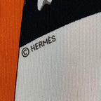 Hermes Triangle Scarf Large Silk Flying Box Orange — view 6