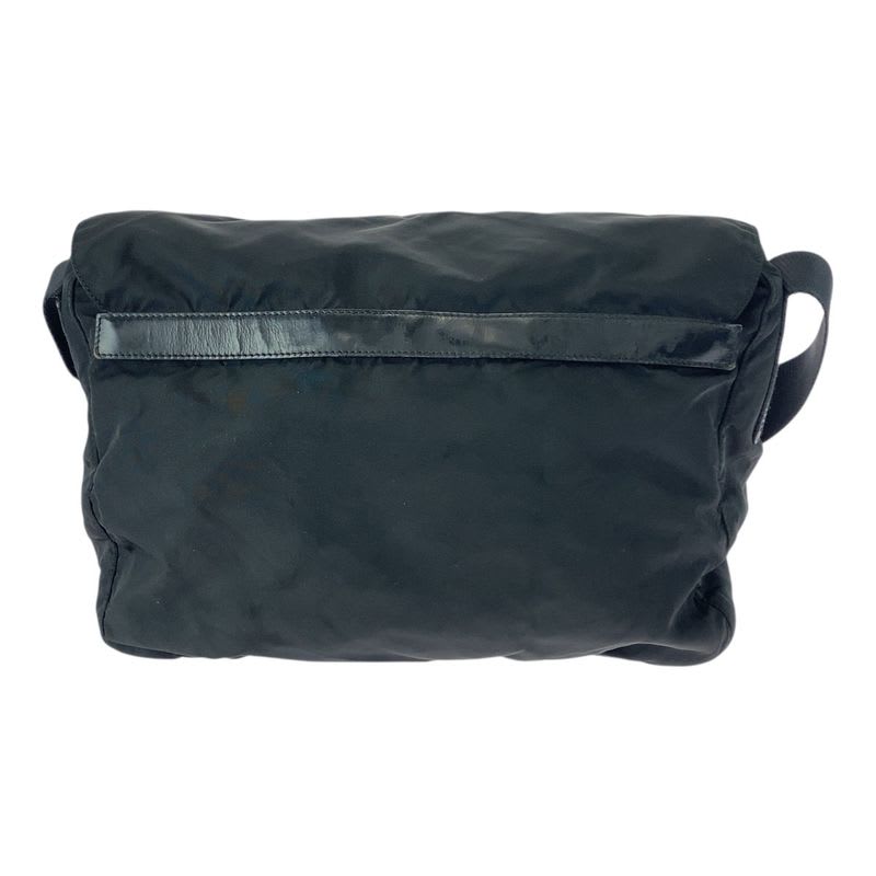 Prada Tessuto Triangle Logo Plate Black Silver Hardware Nylon Shoulder Bag — view 3