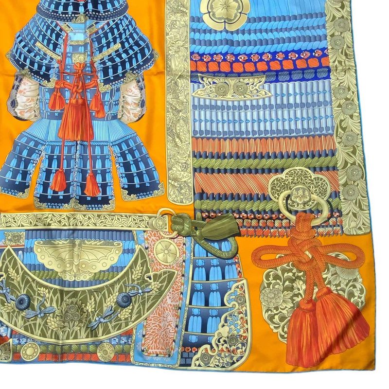 Hermes Carre 140 Scarf Silk Large Parures de Samourais Samurai Armor — view 6