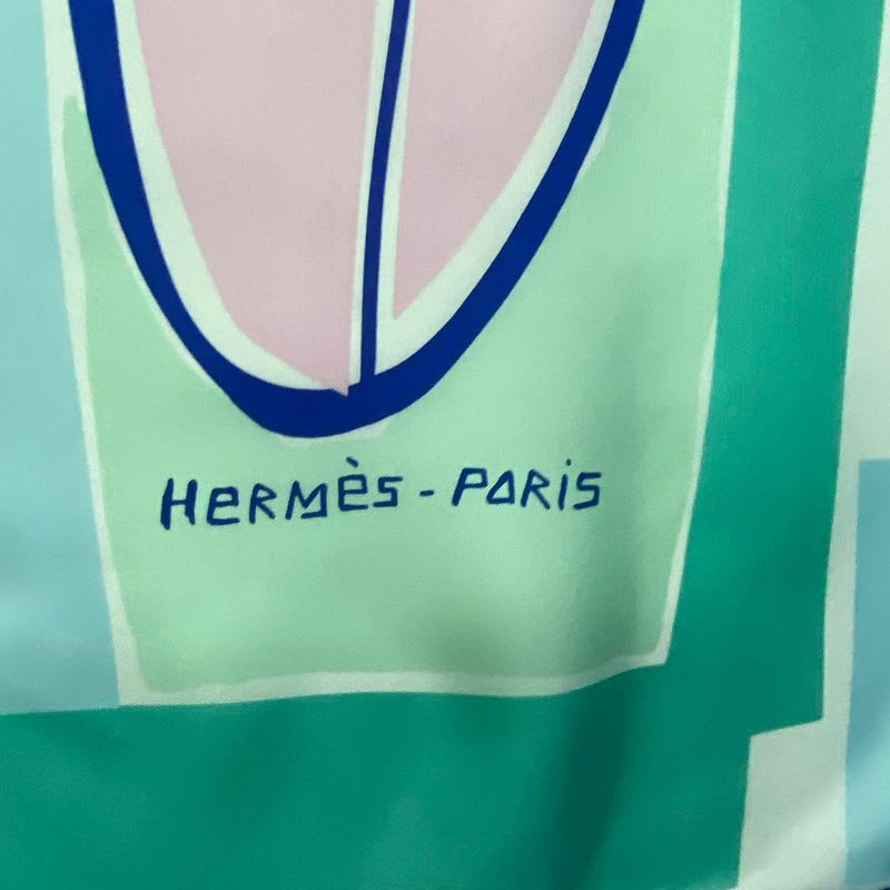 Hermes Carre 140 Scarf Silk Large SEA SURF & FUN And Fan Multicolor Box — view 8