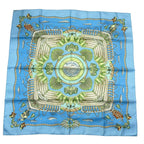 Hermes Carre 90 Scarf Silk Railing Ship Handrail Blue Box — view 2