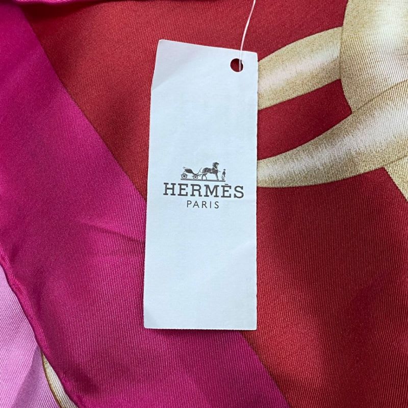 Hermes Carre 140 Scarf Silk Large Coup De Fouet Whip Pink — view 8
