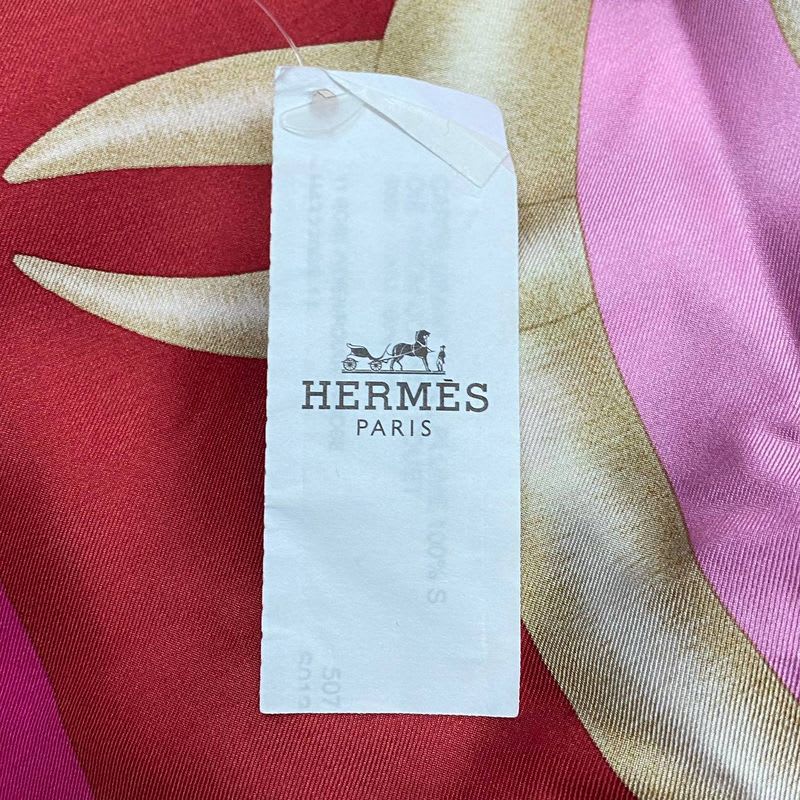 Hermes Carre 140 Scarf Silk Large Coup De Fouet Whip Pink — view 7