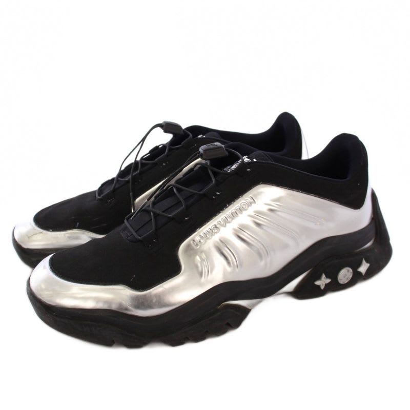 Louis Vuitton Millennium Line Sneakers 9 Silver Color Black KH — view 2