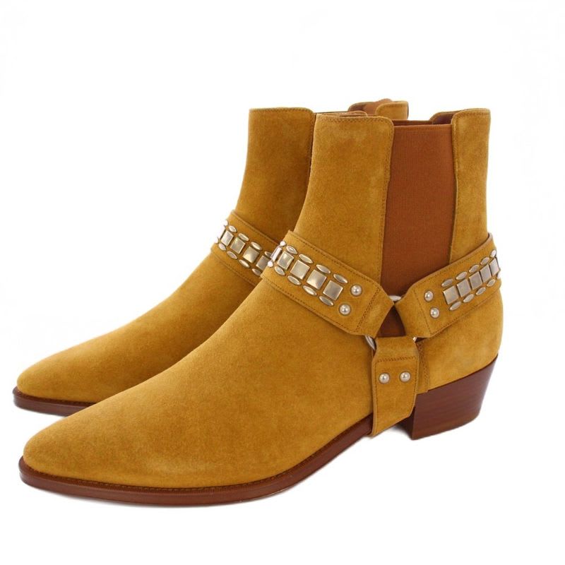 Celine Camargue Biker Chelsea Boots Short Side Gore Suede 43 Brown KH — view 2