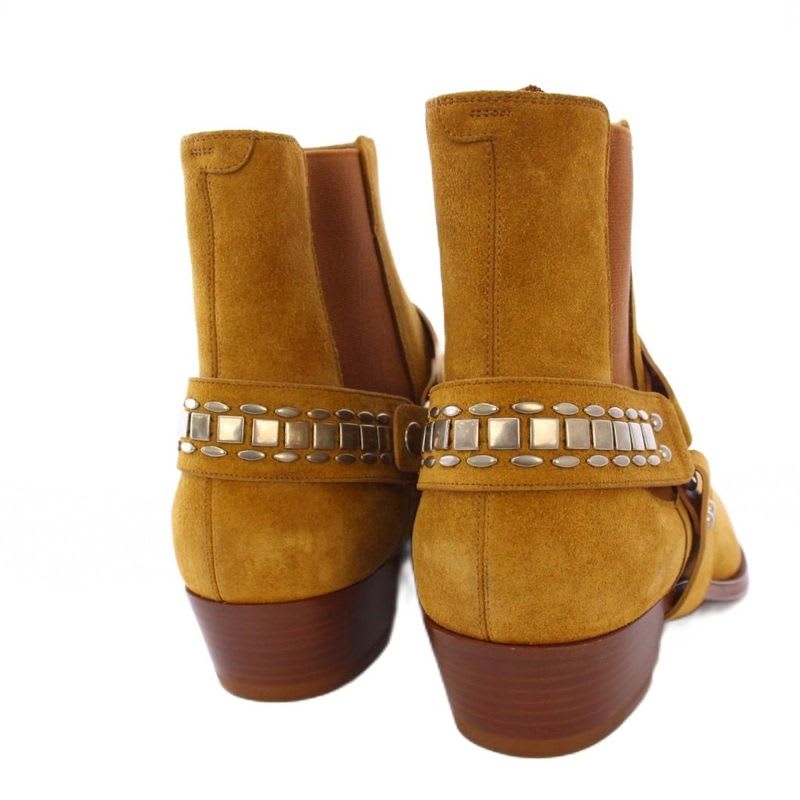 Celine Camargue Biker Chelsea Boots Short Side Gore Suede 43 Brown KH — view 3