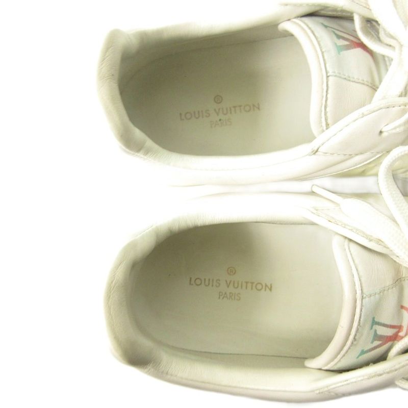 Louis Vuitton Luxembourg Monogram Sneakers Leather Low Cut White Ms1200 5.5 — view 4